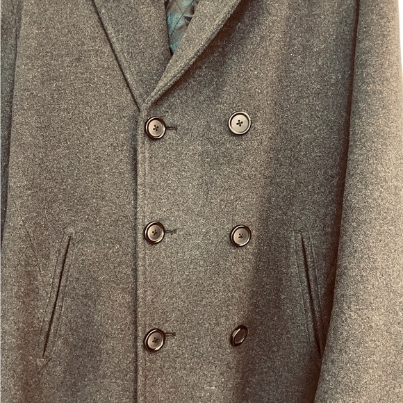 ST. JOHN'S BAY Wool Jacket Pea Coat Overcoat Mens Size M Color Dark Gray - Picture 4 of 9